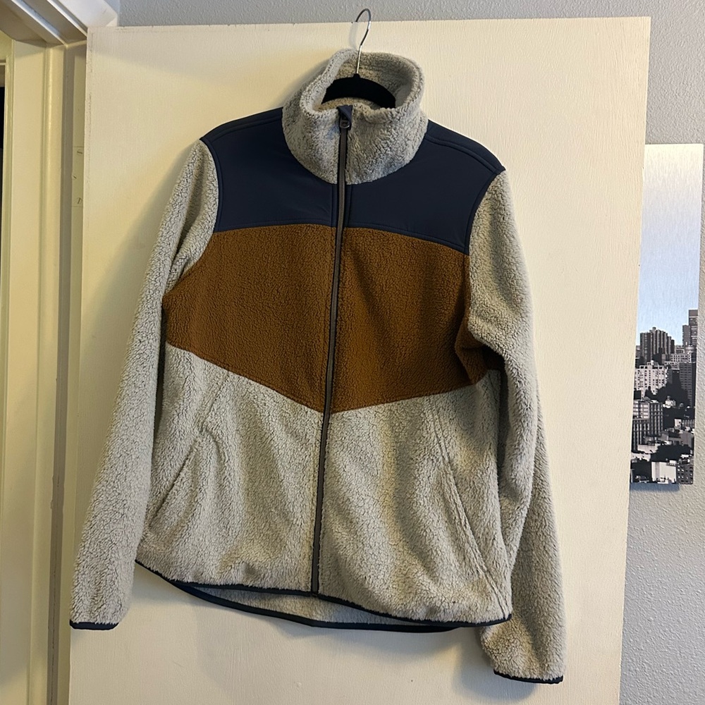 Kuhl Blue, Brown, and Gray Zip Up Jacket